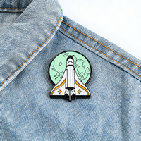 Game Peripheral Rocket Ship Enamel Brooch Cartoon Funny Metal Badge Lapel Pin Cosplay Jewelry Accessories Fan Collection Gifts