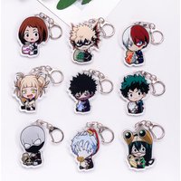 1/9Pcs Anime My Hero Academia Acrylic Car Keychain Accessories Cute Bag Charm Funny Backpack Pendant Key Ring Gifts For Friends