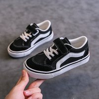 Children Spring Autumn Casual Soft Baseplate Shoes Girls Canvas Shoes Boys Fashion Cloth Shoes Striped Velcro Neutrral Low Top