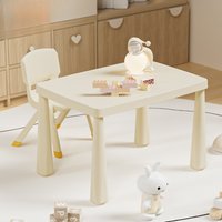 Kids Table and Chair Set Rectangular Plastic Childrens Desk Study Dining Writing Home Classroom Daycare Montessori Kids Desk
