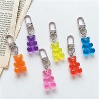 Couple Resin Charm Candy Color Earphone Cover Gummy Bear Fashion Accessories Jewelry Key Ring Key Chain