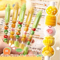 2Pcs Set Gel Pen 0.5mm Fine Point Black Ink Cute Creative Pen Quick Drying Smooth Writing for Journals Cheap Kawaii Stationery