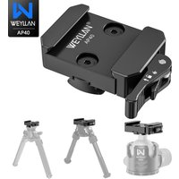 WEYLLAN AP40 Picatinny to Arca Swiss Adapter Mount Quick Lock Lever Clamp Aluminum for Atlas Picatinny Bipod Tripod Ball Head