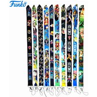 10PCS Funko One Piece Mobile Phone Case Lanyard Keychain Anime Student ID Card Car Key Neck Wrist Band Anti-lost Strap