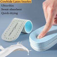 Latex-Einlegesohlen aus Rindsleder, dünnes Leder, weiche Sport-Einlegesohle, Fußgewölbeunterstützung, bequeme Stoßdämpfung, atmungsaktive, desodoriere
