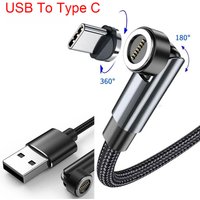 2M USB to Type C Fast Charging Cable 540 Rotate 3A Magnetic Magnet Charger Phone Data Wire Cord