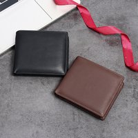 Men's Top Layer Cowhide Wallet Multi Card Slot Short Genuine Leather Purse with Coin Pocket