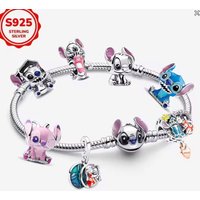 100% S925 sterling silver cartoon animal pendant bead, suitable for matching Disney bracelet, is an exquisite gift for women's