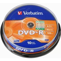 Verbatim AZO DVD-R Discs 4.7GB DVD Disc Disk Recordable 16X 120MIN 10Pcs/Pack