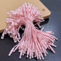8CM 1000pcs/lot Small Snap Lock Pin Loop Tie Fasteners 8 cm Tag Cords White/Beige/Black/Green Hang tag Rope Polyester String