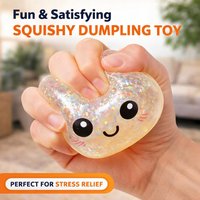 Glitter Dumpling Squishy Toy Soft Stress Relief Fidget Squeeze Compression Decompression Toy for Kids Adults Holiday Gift
