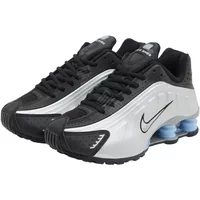 Nike Shox R4 Comfortable and fashionable low-top casual running shoes for men's silver black and blue