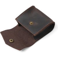 Leather Pocket Coin Case Change Holder Squeeze Coin Purses Housekeeper Earphone Key Storage Pouch Mini Pocket Wallet Cowhide