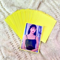 50Pcs Holographic Heart Laser Card Sleeves 61×91mm Flashing Kpop Photocard Holder Protective Film For Photo Cards