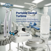 HEXION Portable Dental Turbine Unit-2/4 Holes high-speed handpiece, 3-Way Syringe Air Compressor-Teeth Whitening Dentistry Tool