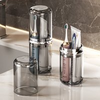 【Toothpaste Toothbrush Holder Travel Bathroom Organizer Portable Wash Cup Storage Box Plastic Brush Holder Mouthwash】