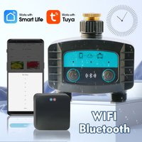2-way WiFi/Bluetooth-compatible Garden Smart Water Timer Solenoid Valve Irrigation Controller for Wireless Phone Remote Watering