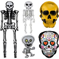 Halloween Skeleton Foil Balloons Day Of Dead Sugar Skull Inflatable Spooky Horror Festival Event Party Decoration Supplies Props