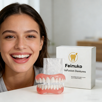 Resin Upper Lower Denture Set For Adults Comfortable Material Perfect Fit Easy To Use Whitening Dentures Soft Denture Reline Kit