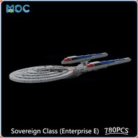 Sovereign Class (Enterprise E) 1:1500 Scale Model MOC Building Blocks DIY Assemble Bricks Space Collection Toys Gifts 780PCS