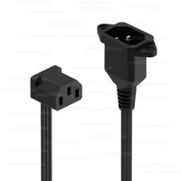 Power Supply for Computer 90 Degree Elbowed Extension Cable Ultra-Thin and Ultra-Soft Male and Female Three-Hole Plug C13 To C14