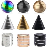 Kinetic Desk Toy Spinner Optical Illusion Metal Fidget Spinning Ball Large Size ADHD Anxiety Stress Relief Toys For Adults Kids