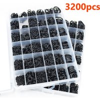 Total 3200 O Ring CS1.0-3.1mm Sealing Washer Black NBR O-ring Automotive Repair Plumbing Gaskets Oil Resistant High Temperature
