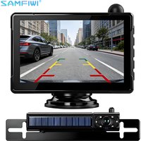 Système de caméra de recul solaire sans fil avec moniteur HD 1080P de 5 pouces, batterie de 5000 mAh, étanche IP69K, installation DIY en 3 minutes pour véhicule