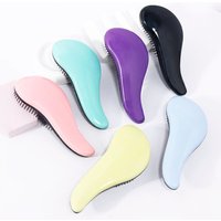 Solid color anti-static massage brush,soft nylon hair brush,suitable for both dry and wet use Special for real hair wigs
