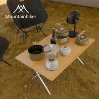 MOUNTAINHIKER 2/3 Folding Table Bamboo Outdoor Camping Portable Fast Storage Folding Desk Outdoor Dining Table Picnic BBQ Table