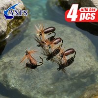 ANFS Beetle Fly for Fly Fishing - Foam Beetle Trout Flies for Your Fly Box-Beetle Fly Pattern -4 Pack of Flies and Fishing Lures