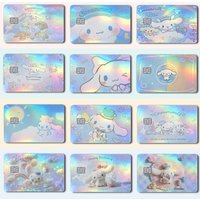C-Cinnamoroll Laser Holographic Card Skin Sticker For Credit Debit Cards - 4pcs/Set Waterproof Scratch-Resistant Protector