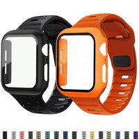 Glas + Gehäuse + Armband für Apple Watch Band 44 mm 40 mm 45 mm 41 mm 38 mm 42 mm Smartwatch Silikon Sportarmband iWatch 3 4 5 6 SE 7 8