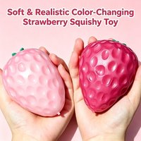 Squishy Simulated Color-changing Strawberry Fidget Toy Cute Strawberry Sensory Toy Pinch Decompression Toy for Friends Gift