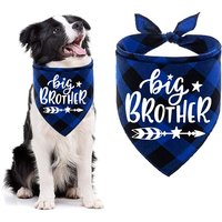 Big Brother Plaid Dog Bandana Pregnancy Announcement Dog Bandana Gender Reveal Photo Prop Pet Scarf Accessories Pet Scarves