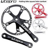 Litepro Folding Bike Crankset LP Disc 45 47 53t 56t 58t Round Disc Square Hole Crank Handle - Best Seller in Cross-Border Sales