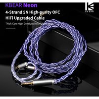 KBEAR Neon earphone cable 4 core 5N High-purity OFC HiFi headphone Upgraded wire 3.5mm/4.5mm for