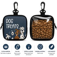 Portable Dog Snack Bag with Transparent Window and Zipper - Clip-on Training Snack Bag for Walking, Outdoors, and Daily Rewards
