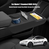 Für Tesla Model Y Standard 2026 Silikon Mittelkonsole Erweiterter Getränkehalter Aufbewahrungsbox Taschentuchbox Mittelkonsole Organizer Ablage
