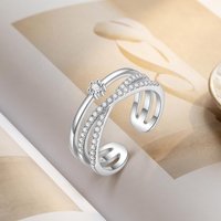 925 Sterling Silver Simple Fine 5A Zircon Classics Rings for Women Cassic Wedding Engagement Wedding Bands Fine Jewelry Gift