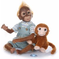 Lifelike 21 Inch Handmade Reborn Dolls Monkey Baby Orangutan Newborn Silicone Vinyl Dolls Weighted Body Babies Looks Real