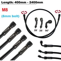 M8 Bolt Braided Brake Hose Motorcycle Hydraulic Clutch Tube Master Cylinder Brake Oil Pipe For Scooter Motocross Dirt Pit Bike