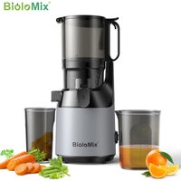 BioloMix Kaltpress-Entsafter, mit 130-mm-Einzugschacht, passend für ganzes Obst und Gemüse, hohe Saftausbeute, langsam kauender Entsafter in BPA-frei