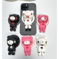 Gothic Bear Phone Grip&Stand–Unique Bloody Design,360° Rotatable,Stylish Accessory for All Phones, Add Edgy Charm to Your Device
