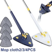 Triangle Mop 360° Rotatable Squeeze Mop Free Hands Floor Cleaning Wet&Dry Mop 130cm For Home Ceiling/Corner Windows Clean Tools