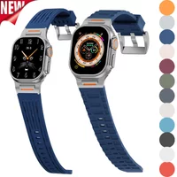 Silicone Band For Iwatch Ultra 3/2 49mm 42 44 45 46mm 3 Style Sport Strap For Apple Watch S11 10 9 8 7 6 SE3 Breathable Bracelet