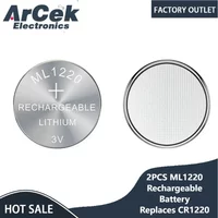2PCS Original 3V ML1220 3V ML 1220 18mAh Rechargeable Batteries CMOS RTC BIOS Back Up Cell Button Coin Battery