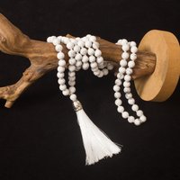 8mm natural Howlite 108 Mala bead necklace meditation yoga prayer jewelry for men and women