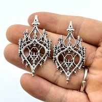 20pcs Retro Punk Gothic Hollowed-Out Rose Castle Pendants Men's & Women's DIY Jewelry Accessories for Holiday Gift