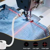 Adjustable LED Lighting for Sewing Machine with Magnetic Cross Linear Dot Infrared Positioning Tool-30 Beads Sewing Accessories